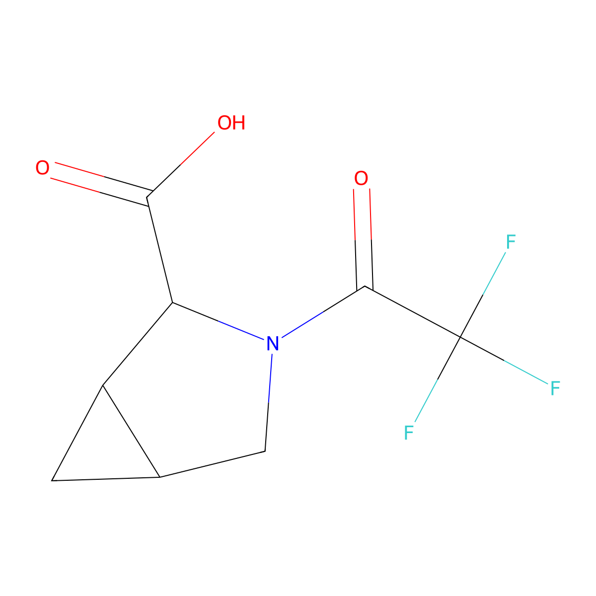 rac-(1R,2S,5S)-3-(trifluoroacetyl)-3-azabicyclo[3.1.0]hexane-2-carboxylic acid molecular structure, CAS 198015-86-0