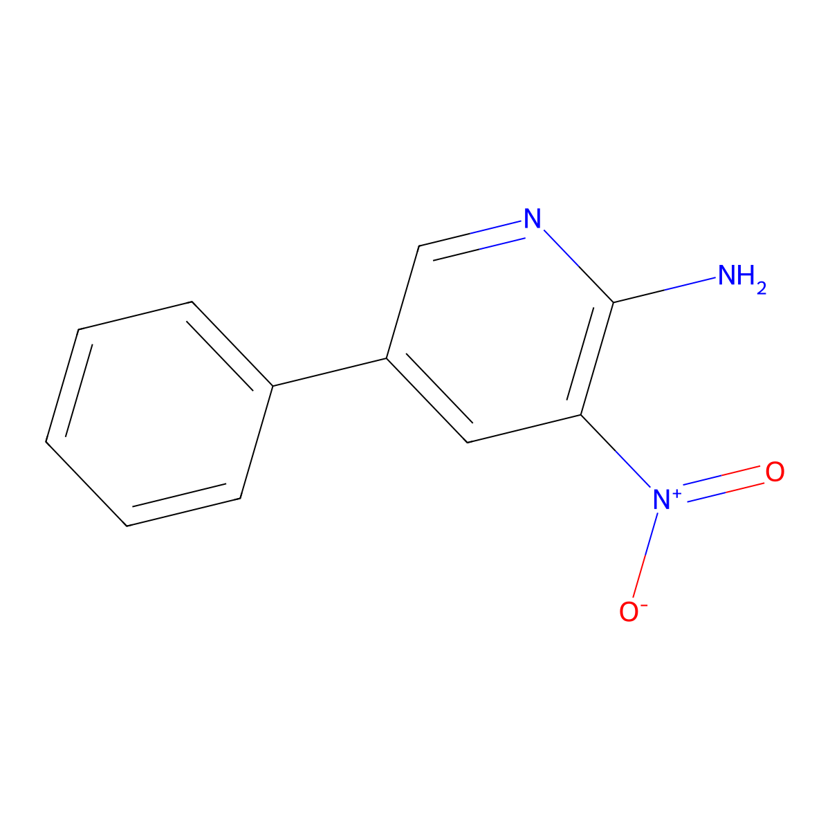 2-Amino-3-nitro-5-phenylpyridine molecular structure, CAS 198017-59-3