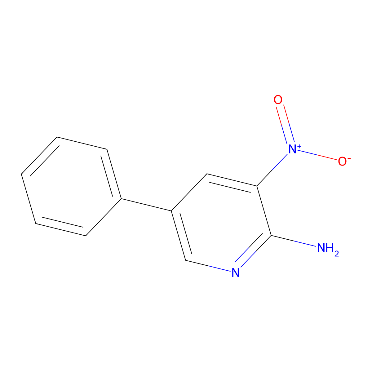 2-Amino-3-nitro-5-phenylpyridine molecular structure, CAS 198017-59-3