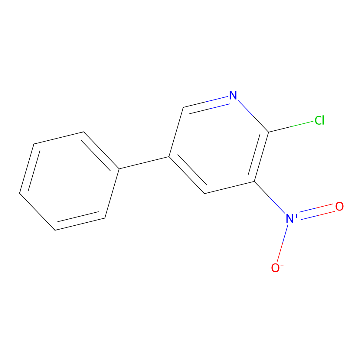 2-Chloro-3-nitro-5-phenylpyridine molecular structure, CAS 198017-65-1