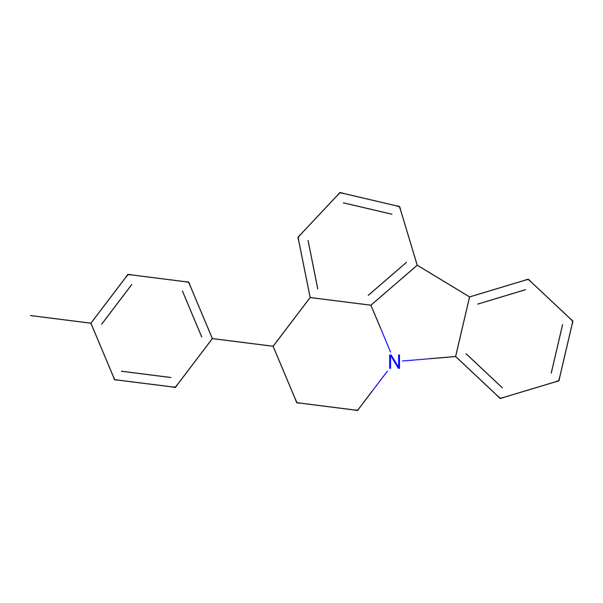5,6-Dihydro-4-(4-methylphenyl)-4H-pyrido[3,2,1-jk]carbazole molecular structure, CAS 198019-25-9