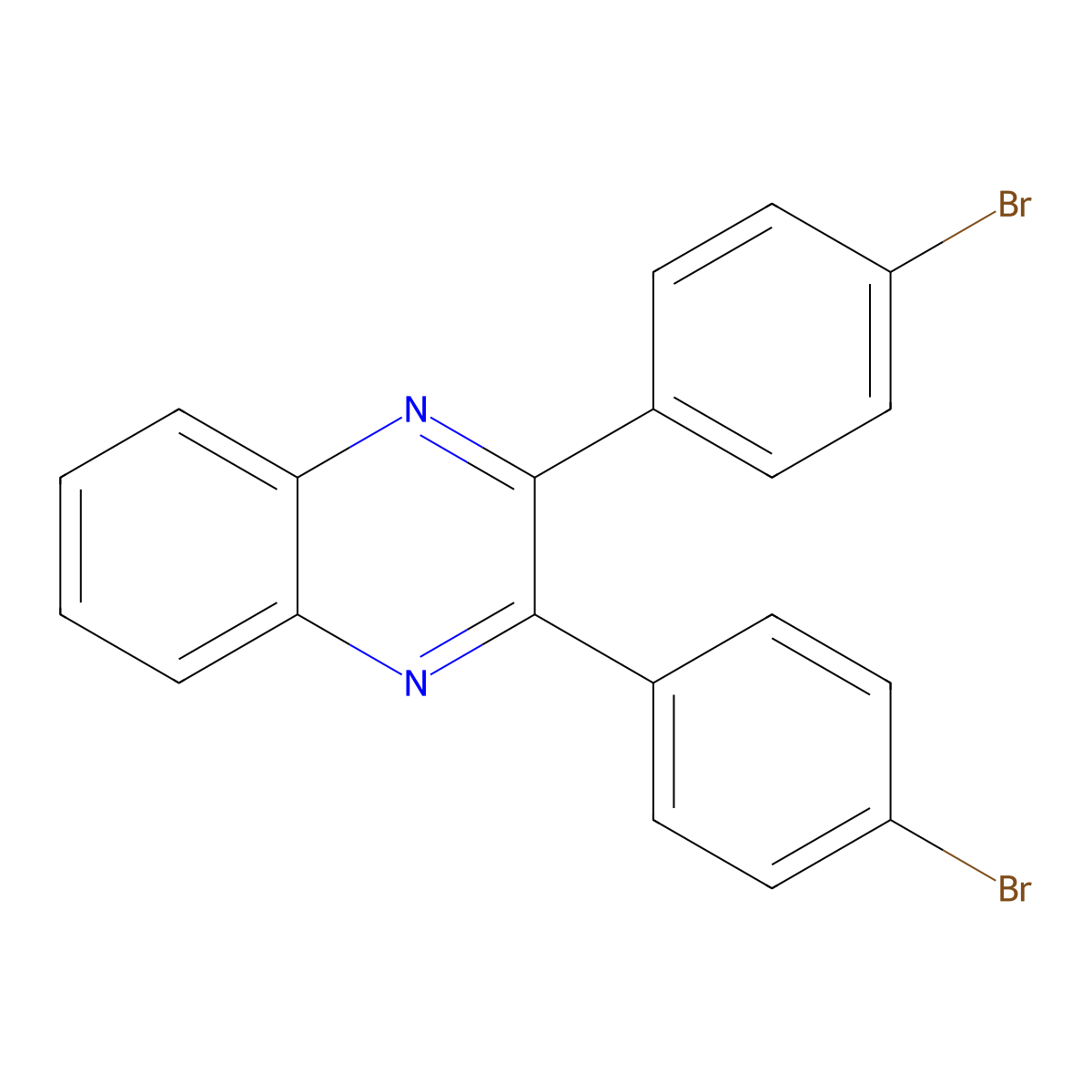 2,3-Bis(4-bromophenyl)quinoxaline molecular structure, CAS 19802-70-1