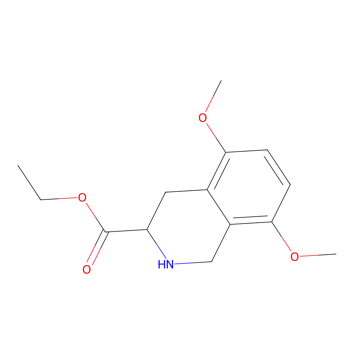 Ethyl 5,8-dimethoxy-1,2,3,4-tetrahydroisoquinoline-3-carboxylate molecular structure, CAS 198021-01-1