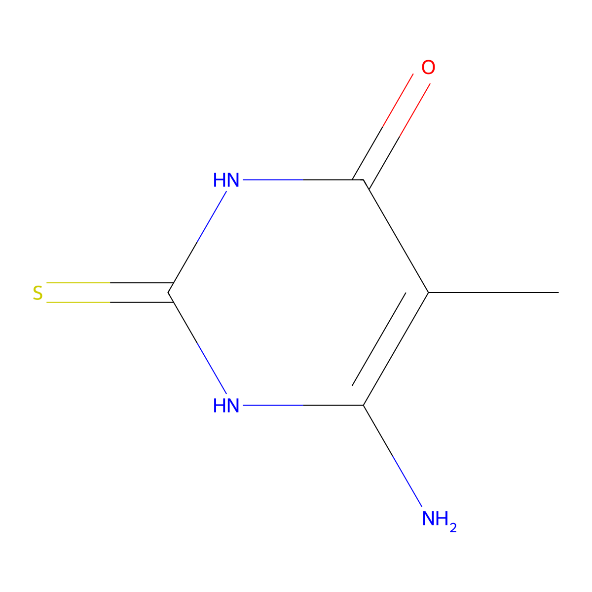 6-amino-5-methyl-2-sulfanylpyrimidin-4(3H)-one molecular structure, CAS 19804-00-3