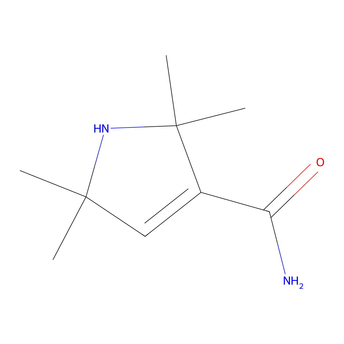1H-Pyrrole-3-carboxamide, 2,5-dihydro-2,2,5,5-tetramethyl- molecular structure, CAS 19805-75-5