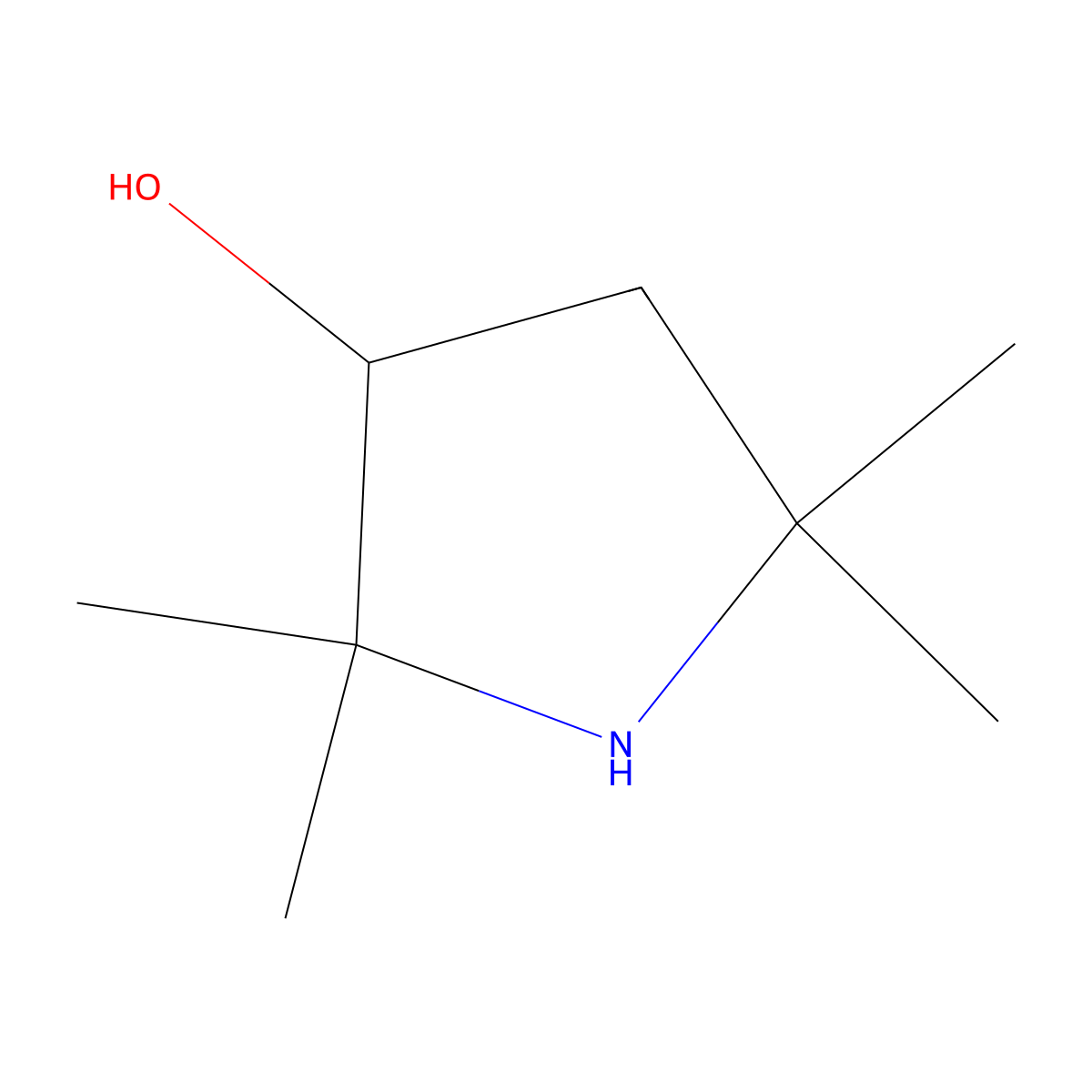 2,2,5,5-Tetramethylpyrrolidin-3-ol molecular structure, CAS 19805-79-9