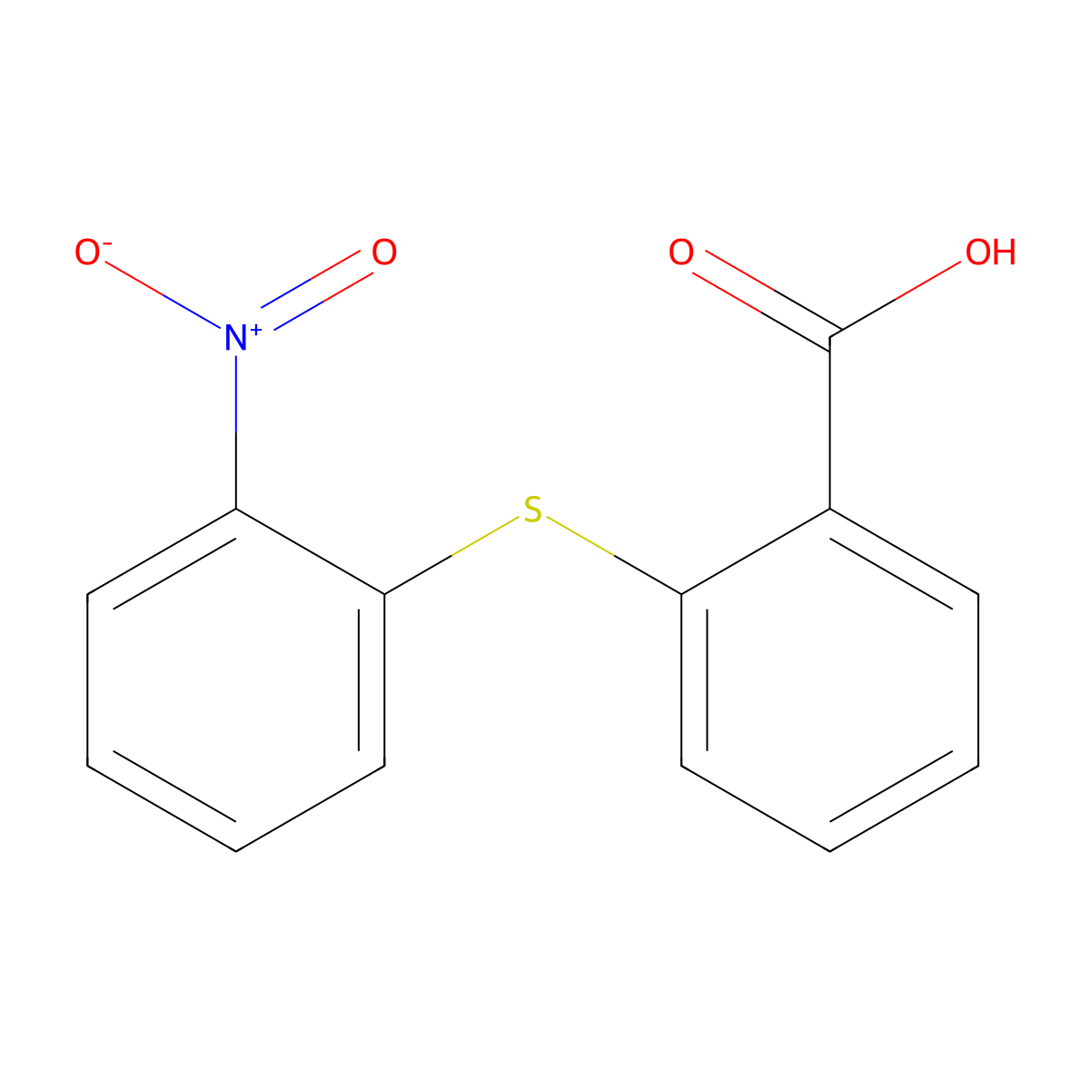 2-[(2-Nitrophenyl)sulfanyl]benzoic acid molecular structure, CAS 19806-43-0