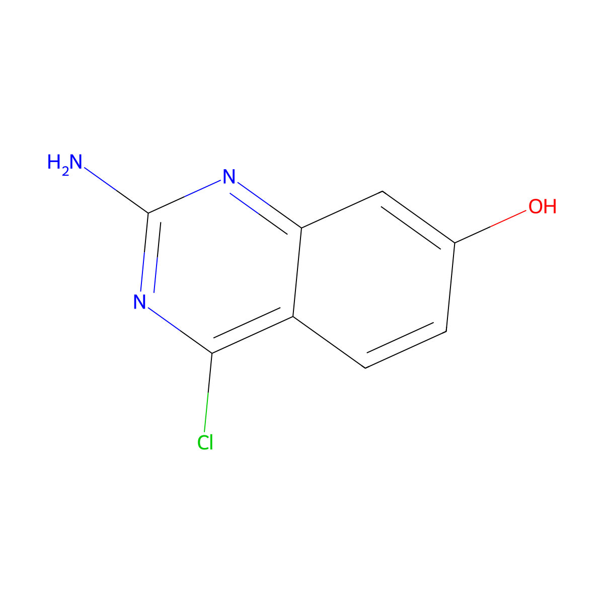 2-Amino-4-chloroquinazolin-7-ol molecular structure, CAS 198065-60-0