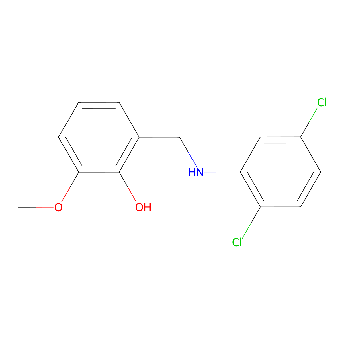 2-{[(2,5-Dichlorophenyl)amino]methyl}-6-methoxyphenol molecular structure, CAS 198067-04-8