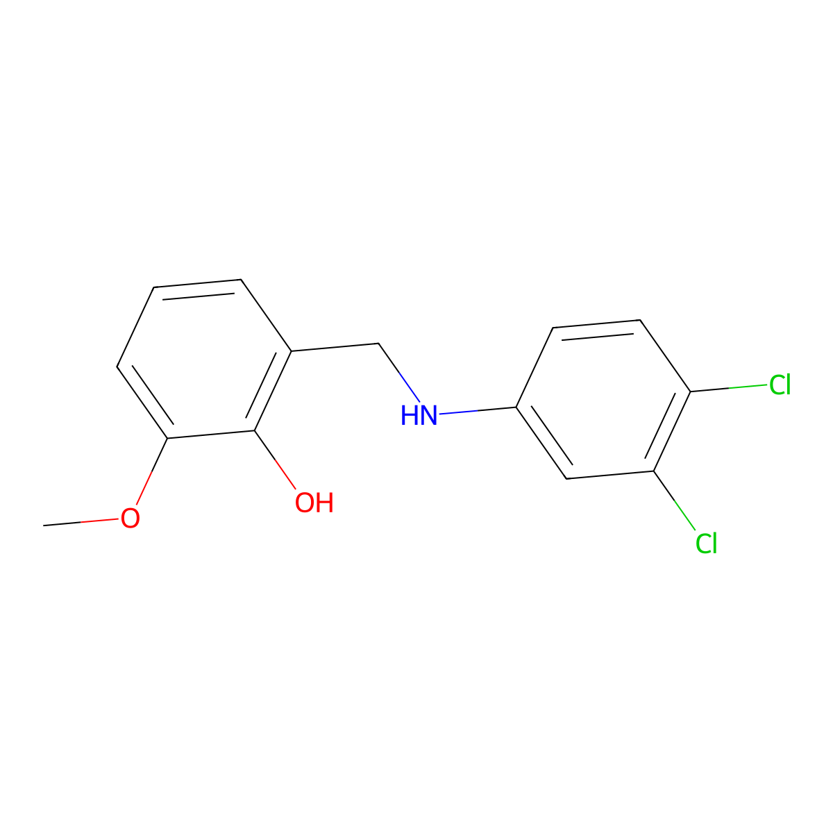 2-{[(3,4-Dichlorophenyl)amino]methyl}-6-methoxyphenol molecular structure, CAS 198067-05-9
