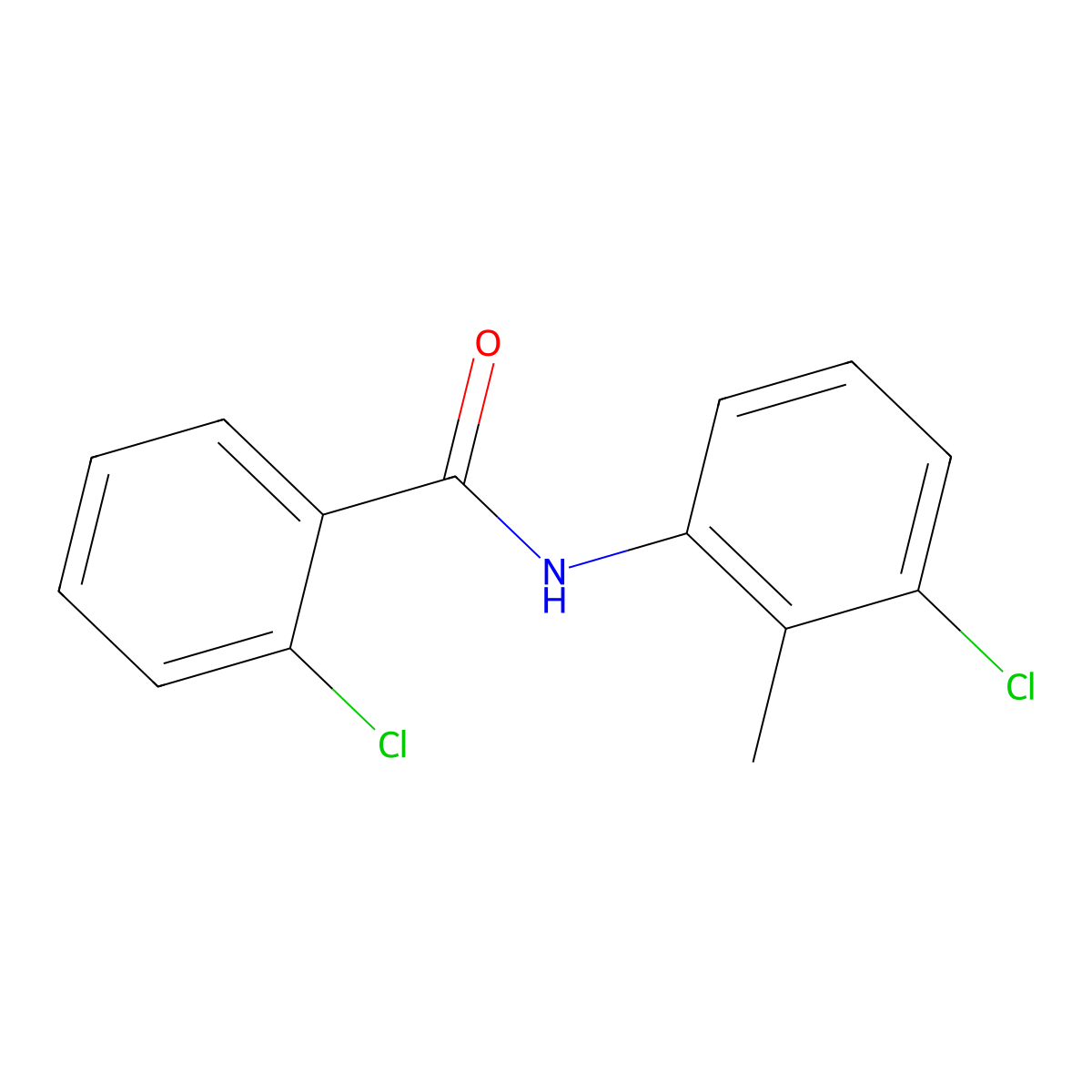 2-chloro-N-(3-chloro-2-methylphenyl)benzamide molecular structure, CAS 198067-37-7