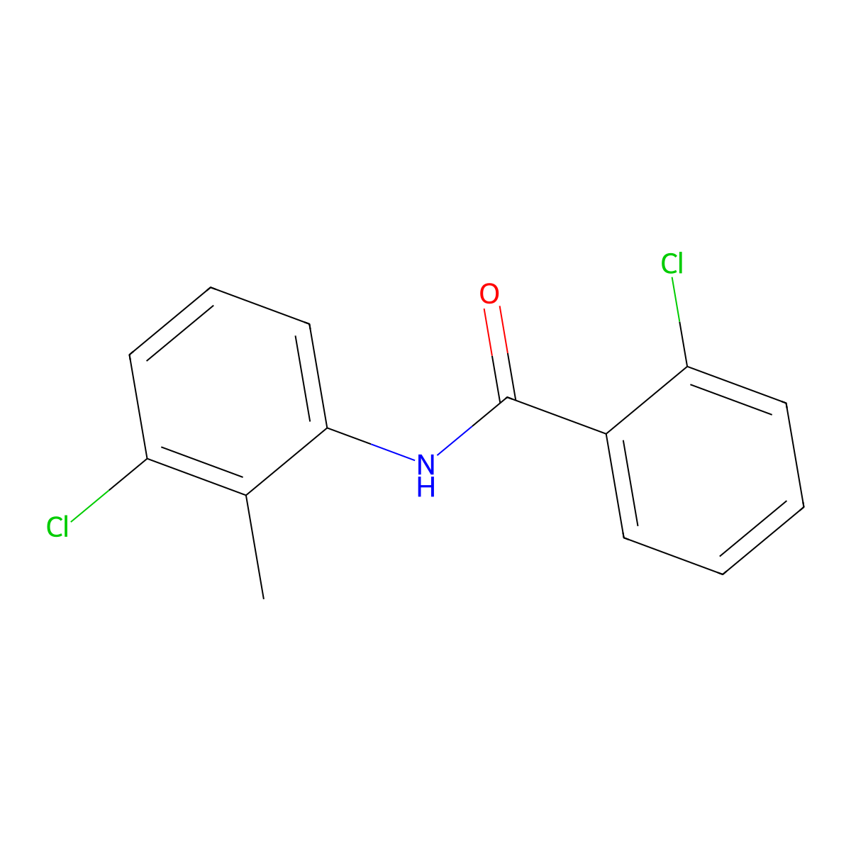 2-chloro-N-(3-chloro-2-methylphenyl)benzamide molecular structure, CAS 198067-37-7