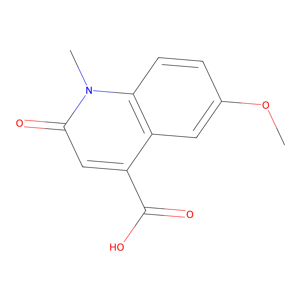 6-Methoxy-1-methyl-2-oxoquinoline-4-carboxylic acid molecular structure, CAS 198068-75-6