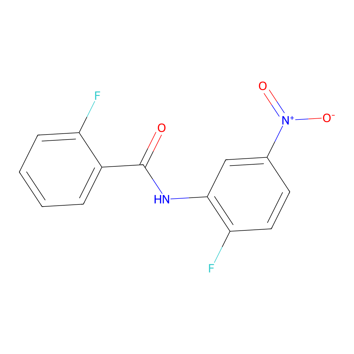 2-fluoro-N-(2-fluoro-5-nitrophenyl)benzamide molecular structure, CAS 198077-75-7