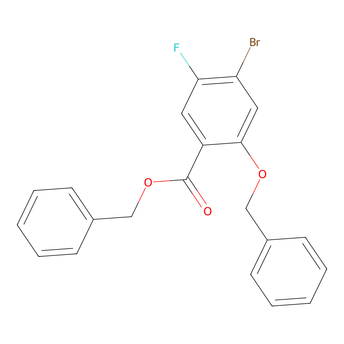 Benzyl 2-(benzyloxy)-4-bromo-5-fluorobenzoate molecular structure, CAS 1980783-91-2