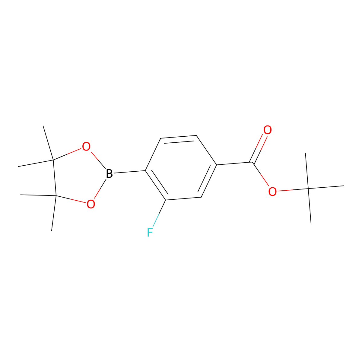 3-Fluoro-4-(4,4,5,5-tetramethyl-[1,3,2]dioxaborolan-2-yl)-benzoic acid tert-butyl ester molecular structure, CAS 1980783-92-3