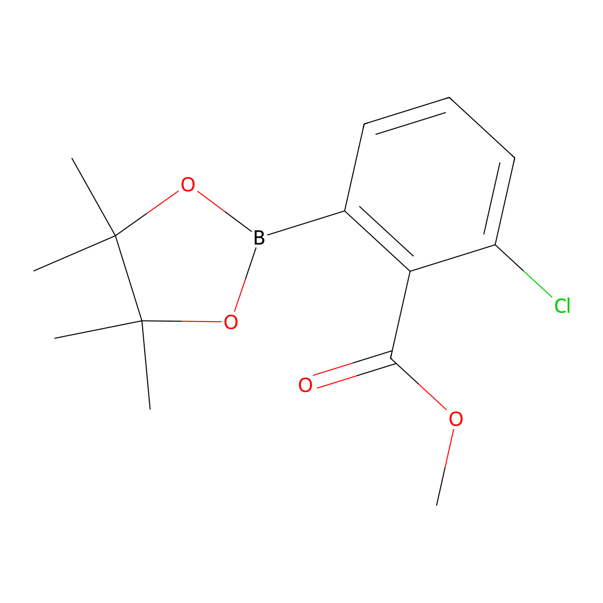Methyl 2-chloro-6-(4,4,5,5-tetramethyl-1,3,2-dioxaborolan-2-YL)benzoate molecular structure, CAS 1980783-96-7