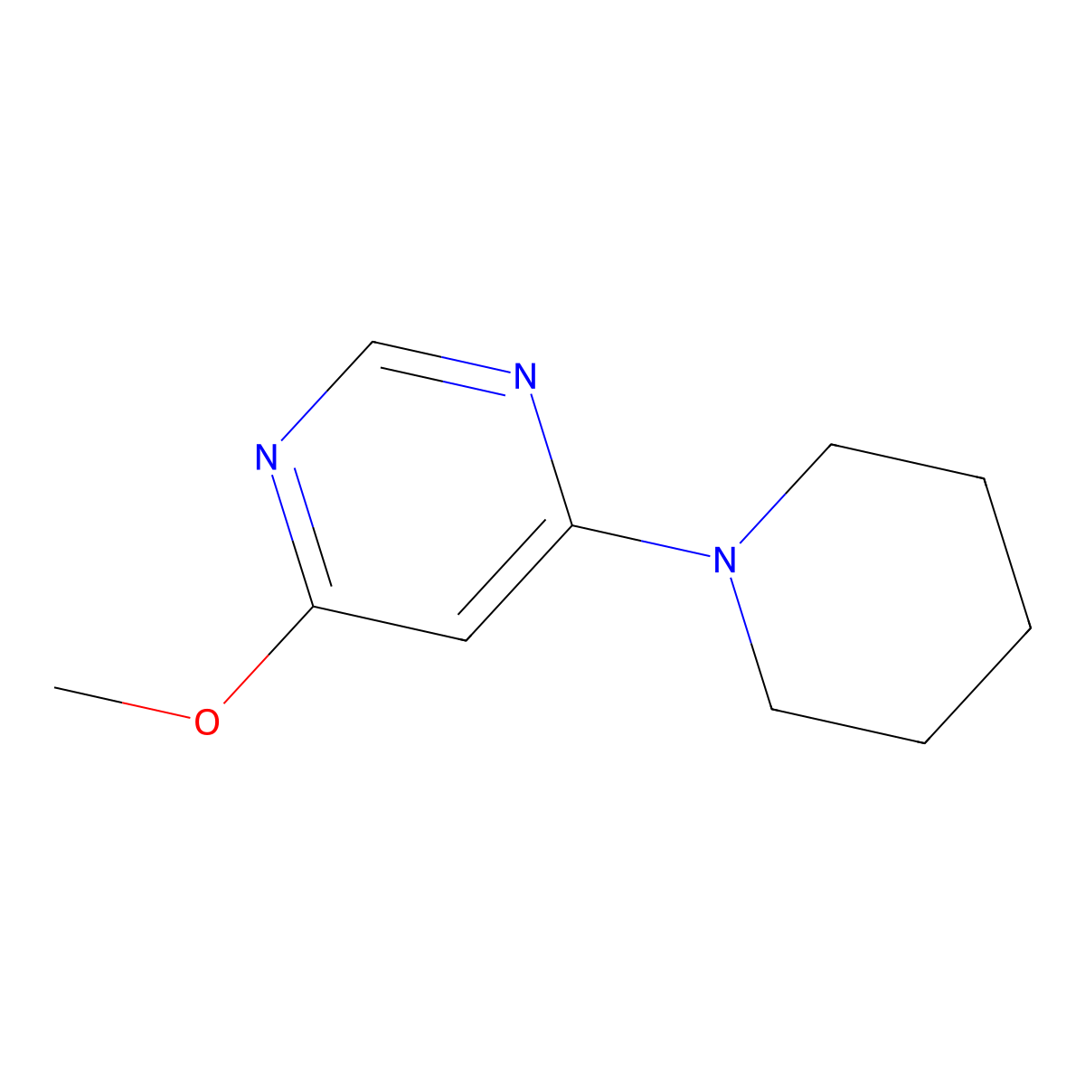 4-Methoxy-6-(piperidin-1-yl)pyrimidine molecular structure, CAS 19808-28-7