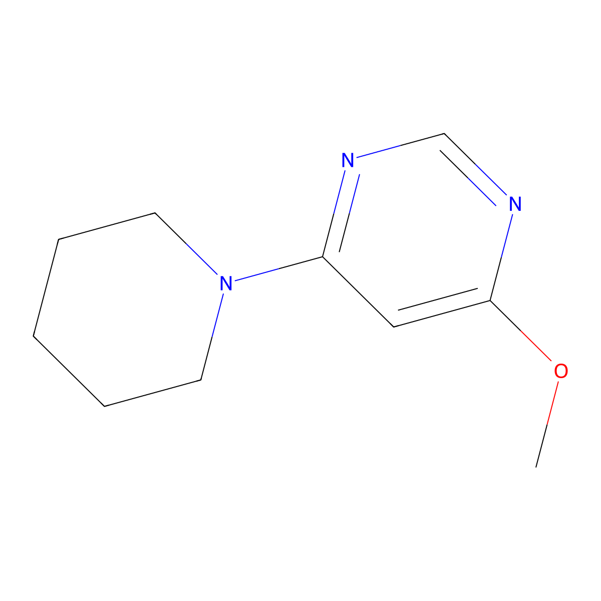 4-Methoxy-6-(piperidin-1-yl)pyrimidine molecular structure, CAS 19808-28-7