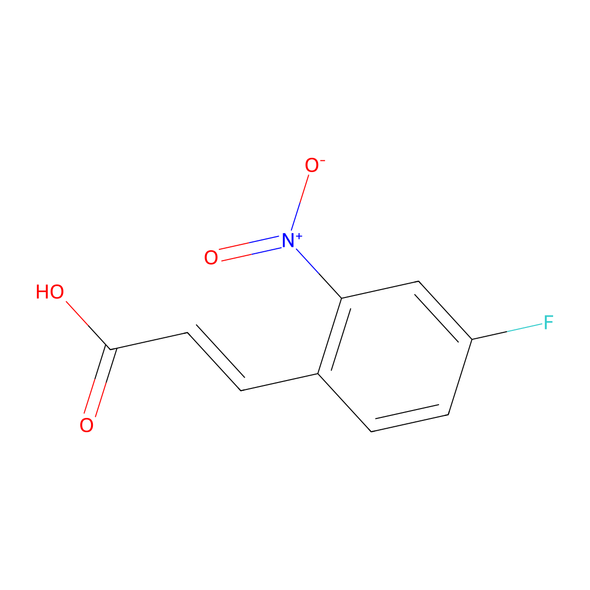 (2E)-3-(4-fluoro-2-nitrophenyl)prop-2-enoic acid molecular structure, CAS 1980812-52-9