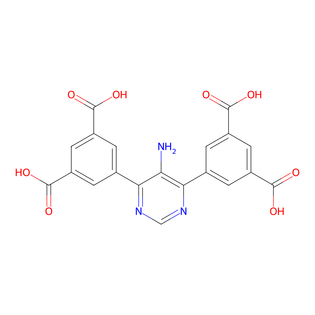5,5'-(5-Aminopyrimidine-4,6-diyl)diisophthalic acid molecular structure, CAS 1980832-02-7