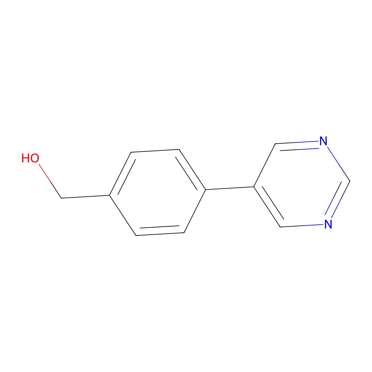 (4-Pyrimidin-5-ylphenyl)methanol molecular structure, CAS 198084-13-8