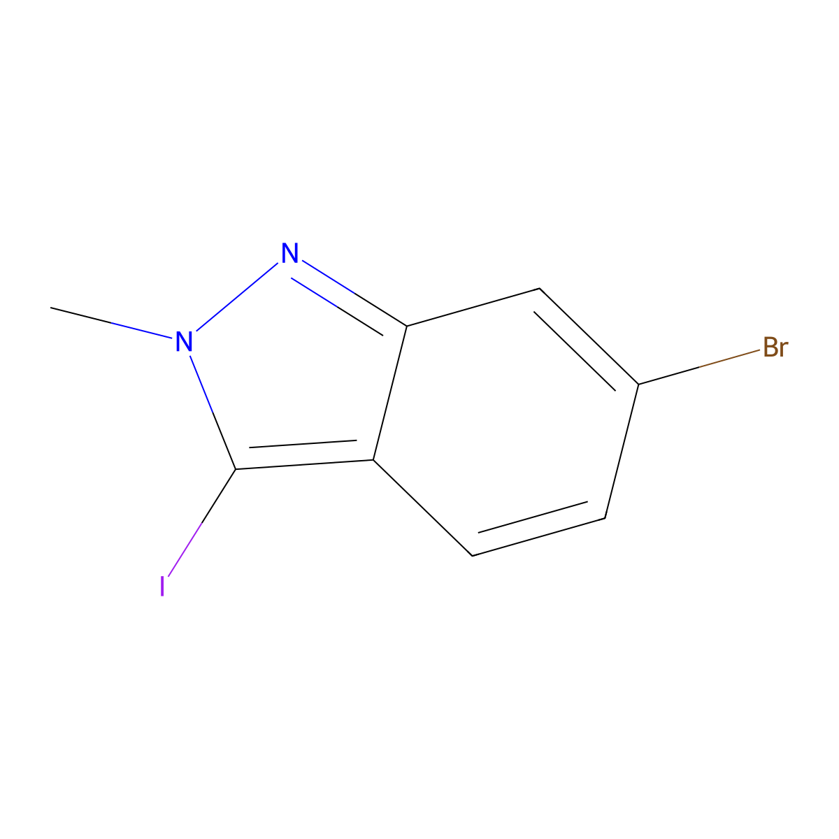 6-bromo-3-iodo-2-methyl-2H-indazole molecular structure, CAS 1980867-26-2