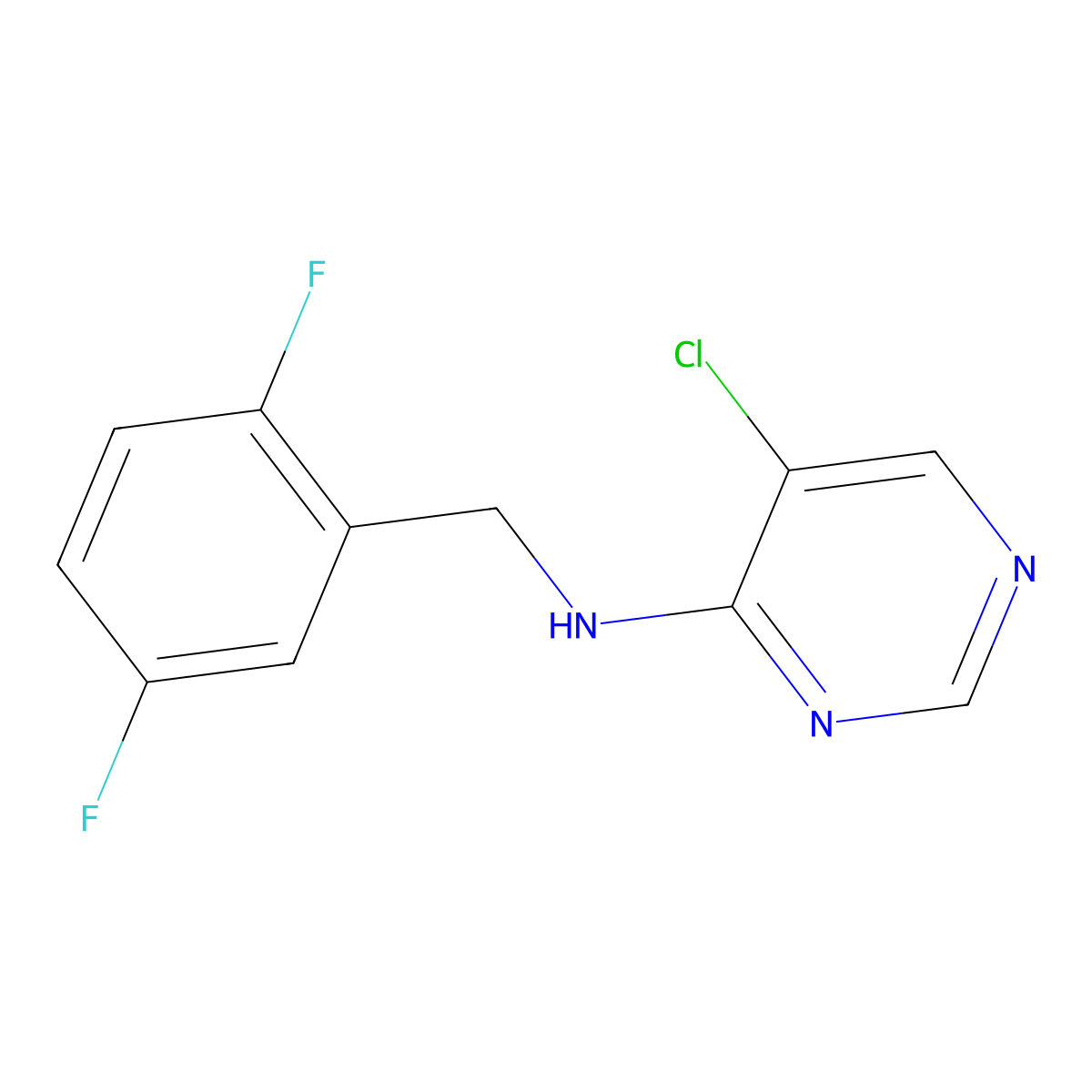 5-chloro-N-[(2,5-difluorophenyl)methyl]pyrimidin-4-amine molecular structure, CAS 1980964-93-9