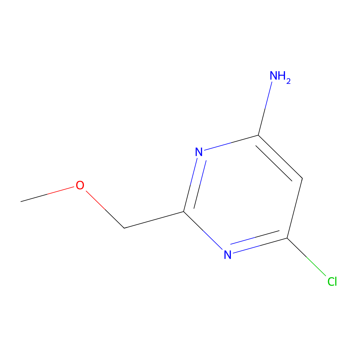 6-Chloro-2-(methoxymethyl)pyrimidin-4-amine molecular structure, CAS 1981-45-9