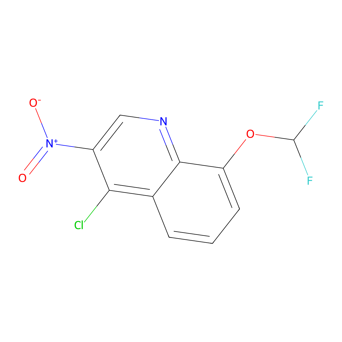 4-Chloro-8-(difluoromethoxy)-3-nitroquinoline molecular structure, CAS 1981148-22-4