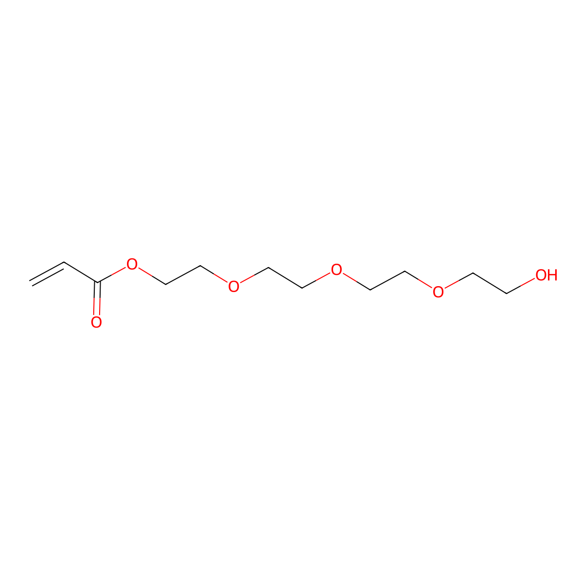 Tetraethylene glycol acrylate molecular structure, CAS 19812-60-3