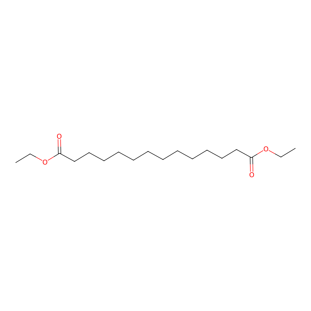 Diethyl tetradecanedioate molecular structure, CAS 19812-63-6