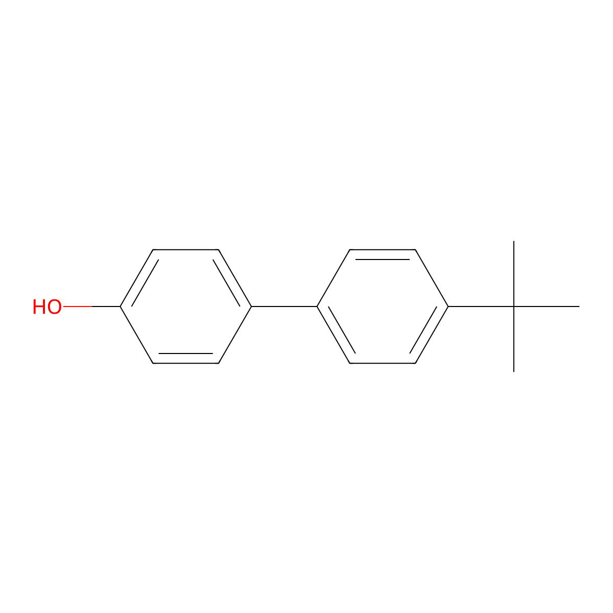 [1,1'-Biphenyl]-4-ol, 4'-(1,1-dimethylethyl)- molecular structure, CAS 19812-92-1