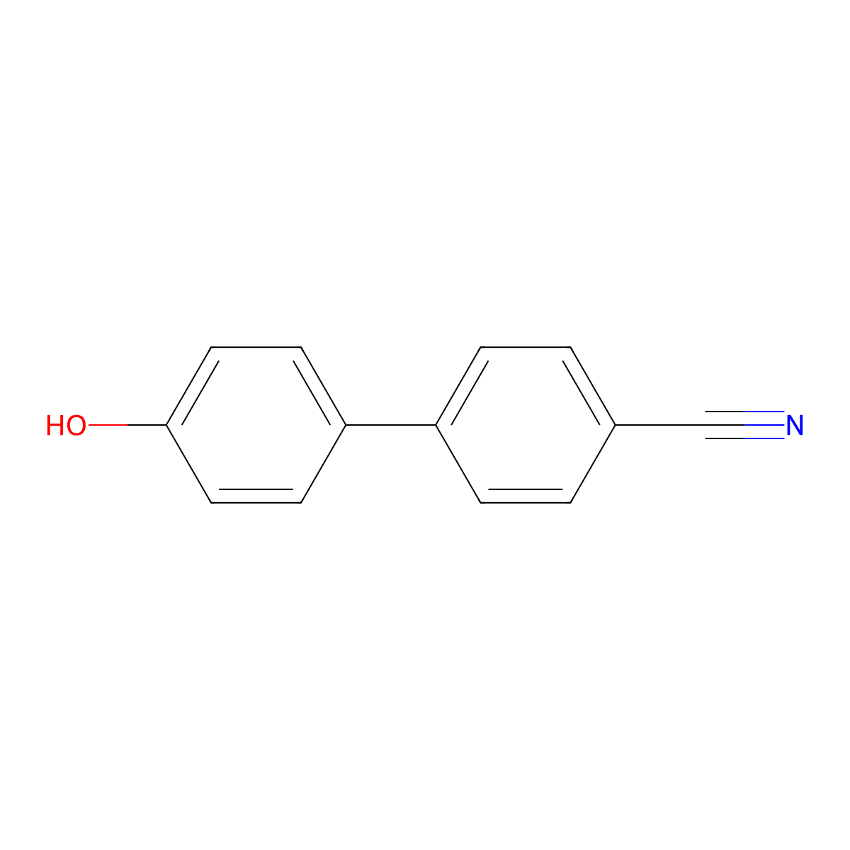 4'-Hydroxy-4-biphenylcarbonitrile molecular structure, CAS 19812-93-2