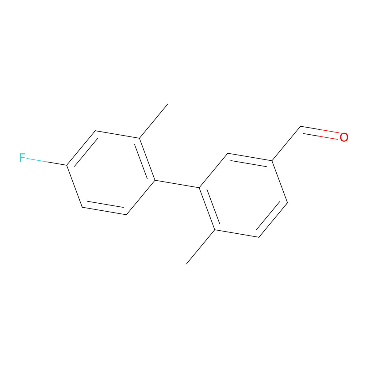4'-Fluoro-2',6-dimethyl[1,1'-biphenyl]-3-carboxaldehyde molecular structure, CAS 1981212-85-4