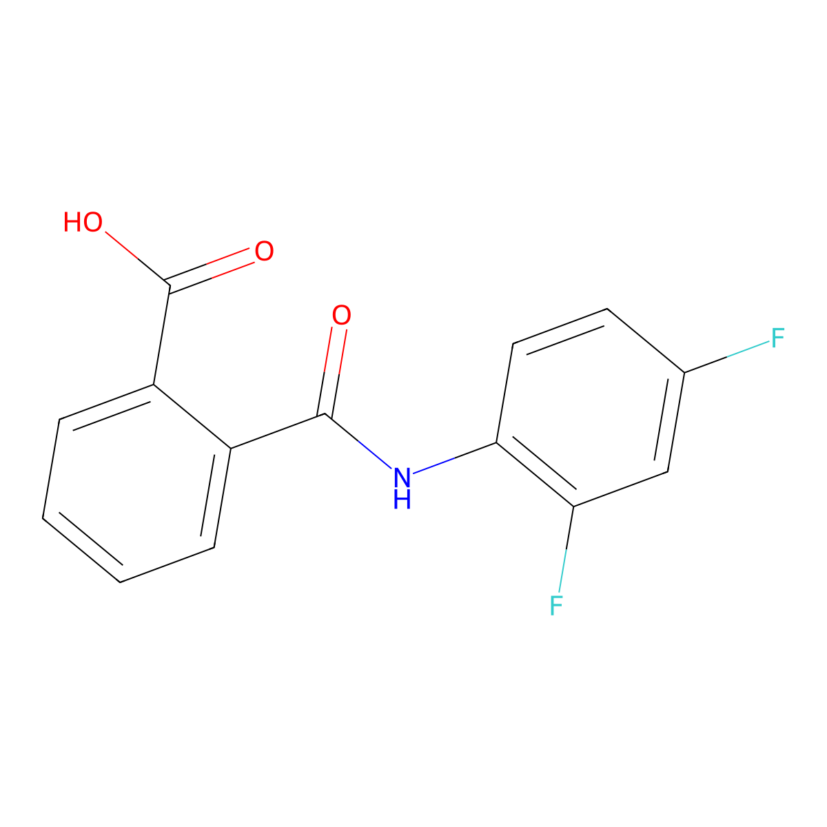 2',4'-Difluorophthalanilic acid molecular structure, CAS 198124-09-3
