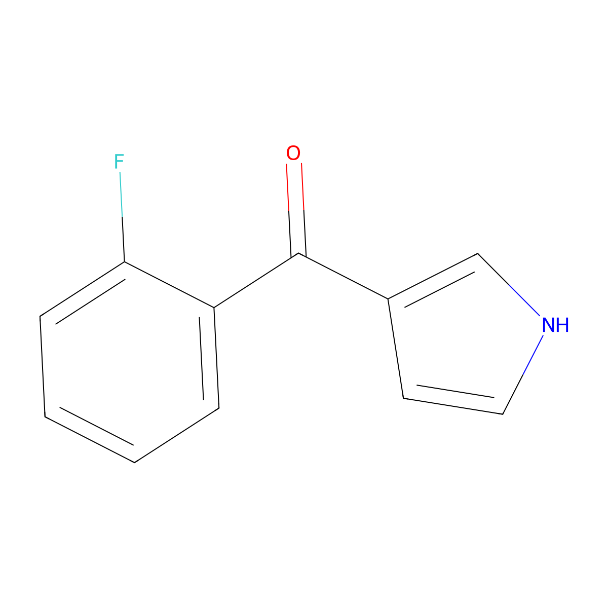 (2-Fluoro-phenyl)-(1H-pyrrol-3-yl)-methanone molecular structure, CAS 198126-03-3