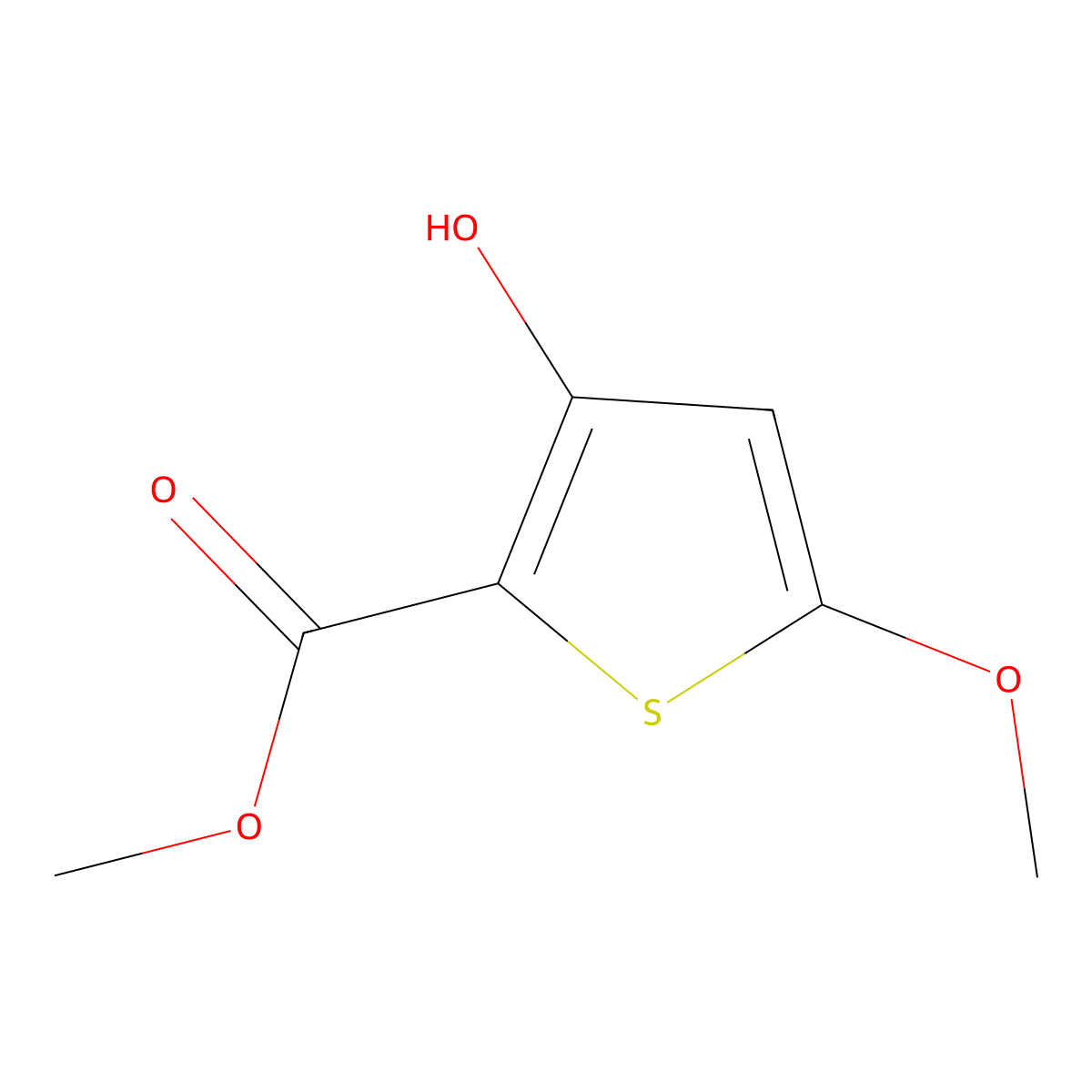 Methyl 3-hydroxy-5-methoxythiophene-2-carboxylate molecular structure, CAS 19813-55-9