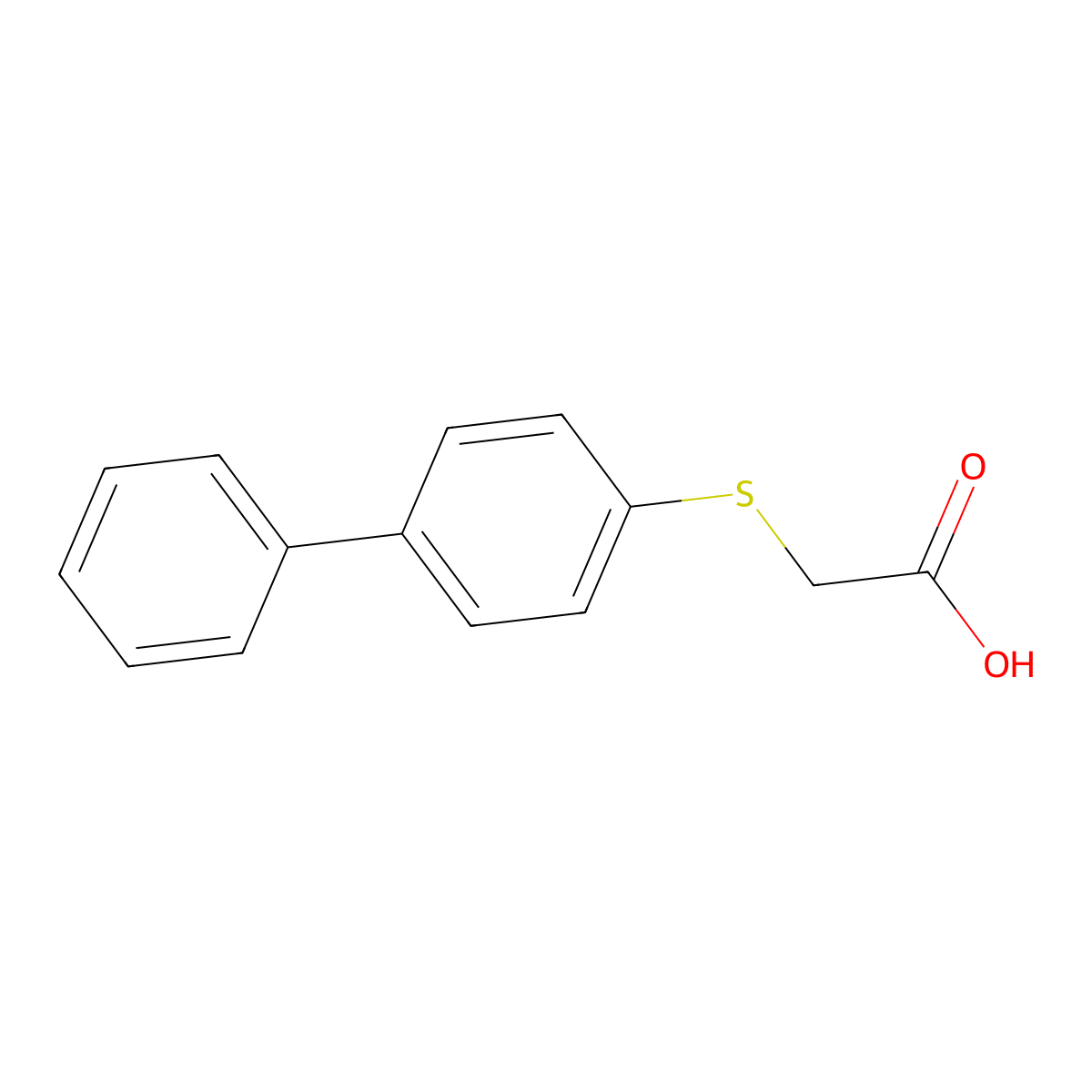 2-(4-Phenylphenyl)sulfanylacetic acid molecular structure, CAS 19813-93-5