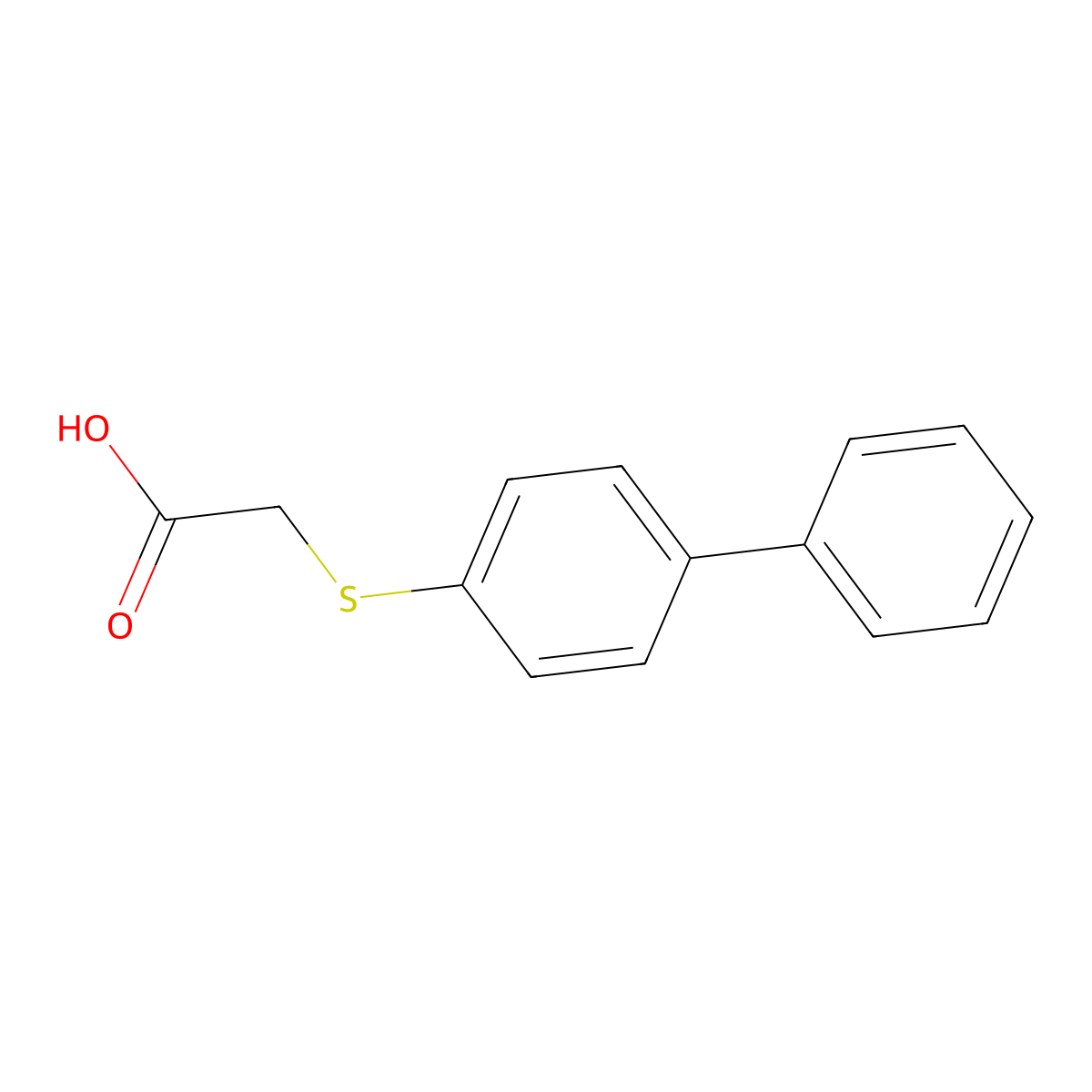 2-(4-Phenylphenyl)sulfanylacetic acid molecular structure, CAS 19813-93-5