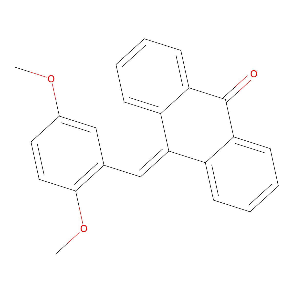 9(10H)-Anthracenone, 10-[(2,5-dimethoxyphenyl)methylene]- molecular structure, CAS 198134-50-8