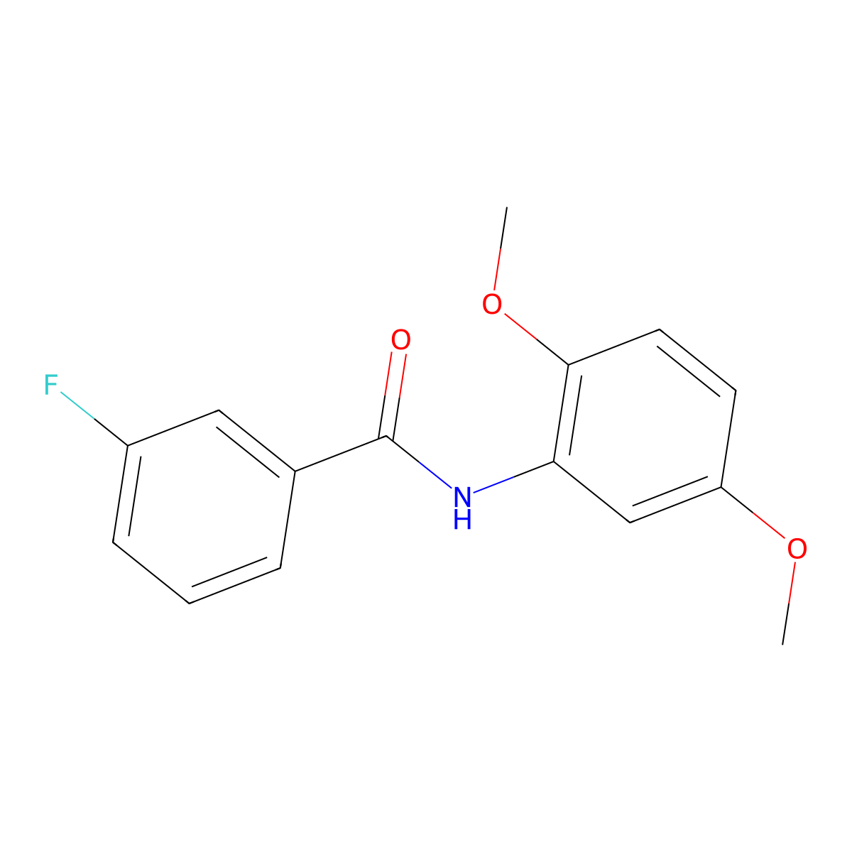 N-(2,5-dimethoxyphenyl)-3-fluorobenzamide molecular structure, CAS 198134-74-6