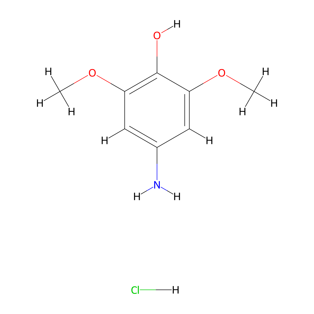 Phenol, 4-amino-2,6-dimethoxy-, hydrochloride molecular structure, CAS 198134-83-7