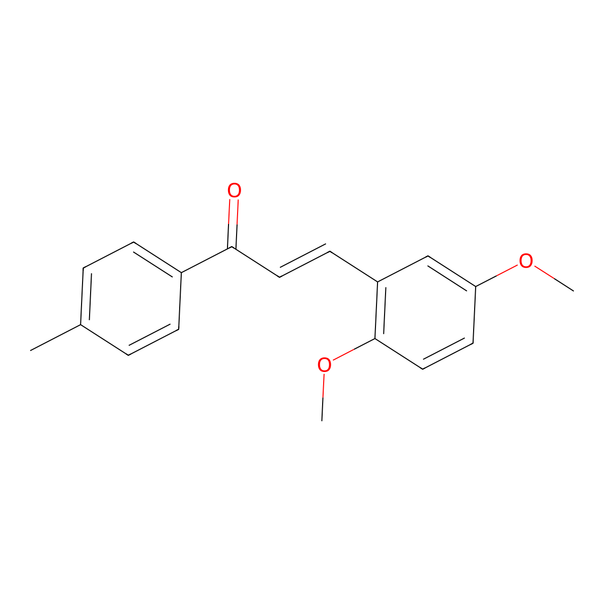 (2E)-3-(2,5-dimethoxyphenyl)-1-(4-methylphenyl)prop-2-en-1-one molecular structure, CAS 198134-95-1