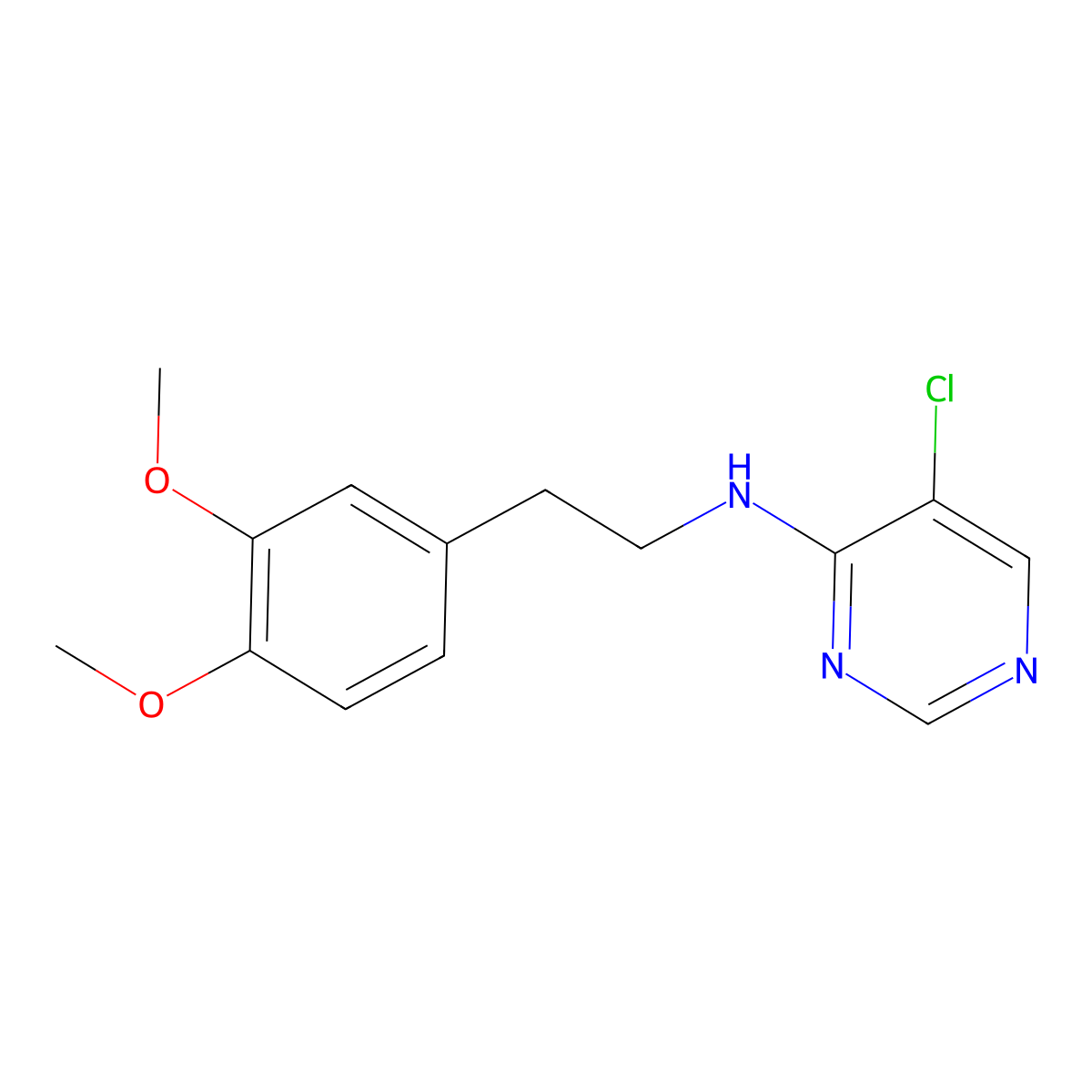 5-chloro-N-[2-(3,4-dimethoxyphenyl)ethyl]pyrimidin-4-amine molecular structure, CAS 1981380-24-8