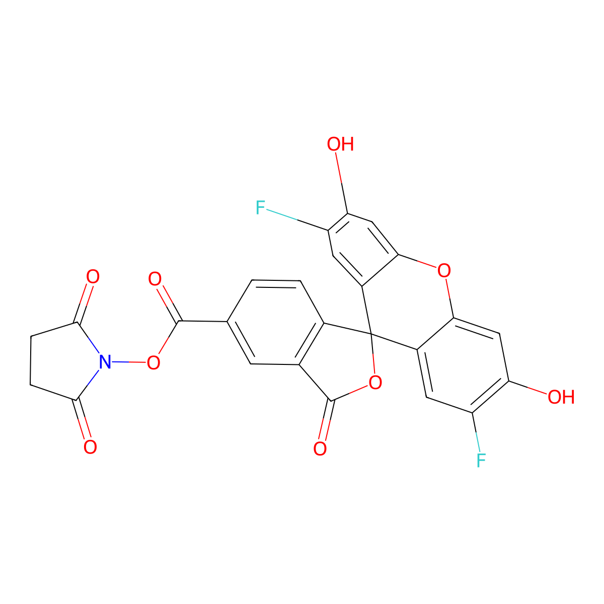 Oregon green 488 succinimidyl ester molecular structure, CAS 198139-51-4