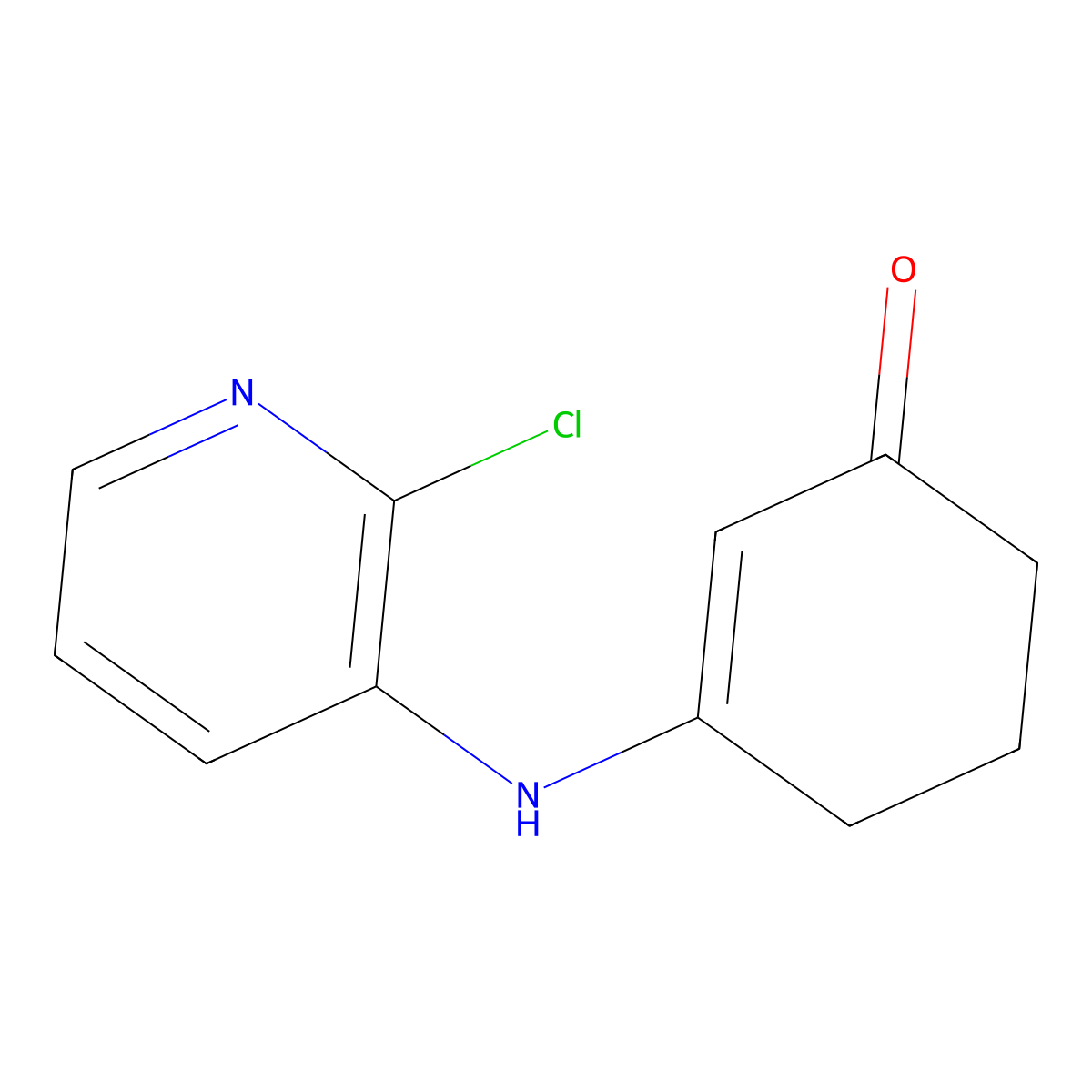 3-[(2-Chloropyridin-3-yl)amino]cyclohex-2-en-1-one molecular structure, CAS 198141-10-5