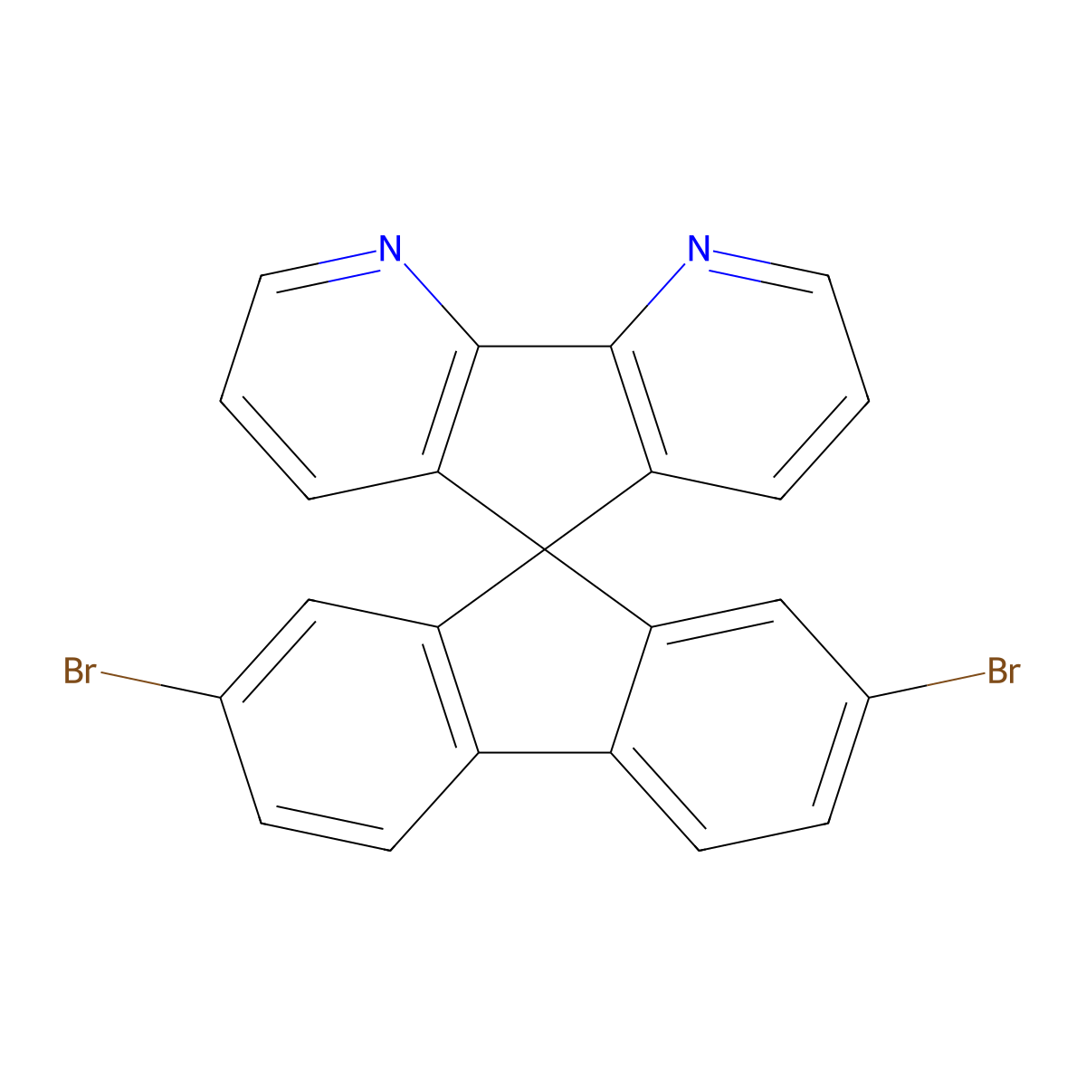 2',7'-Dibromospiro(cyclopenta(2,1-b:3,4-b')dipyridine-5,9'-fluorene) molecular structure, CAS 198142-63-1