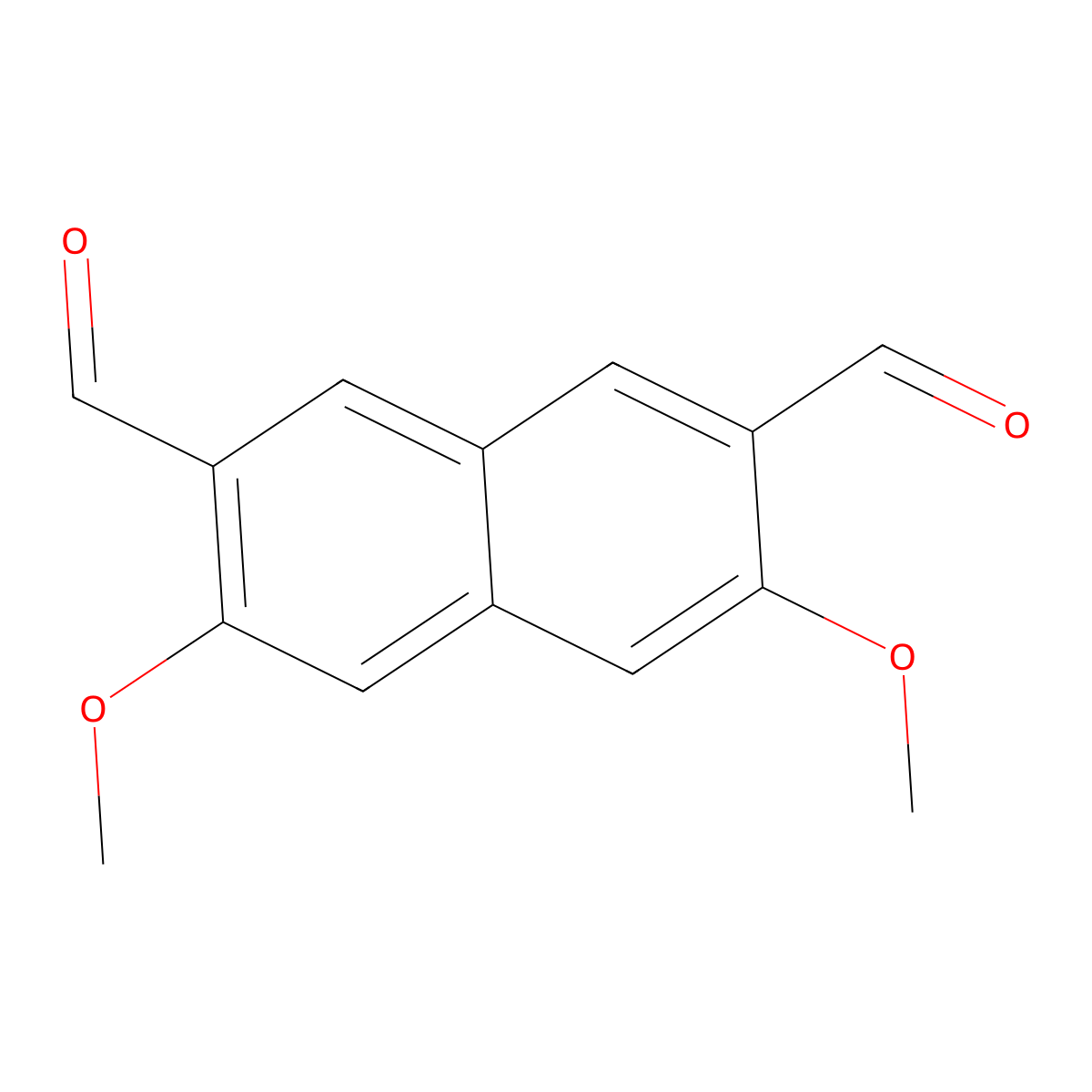 3,6-Dimethoxynaphthalene-2,7-dicarbaldehyde molecular structure, CAS 198145-97-0