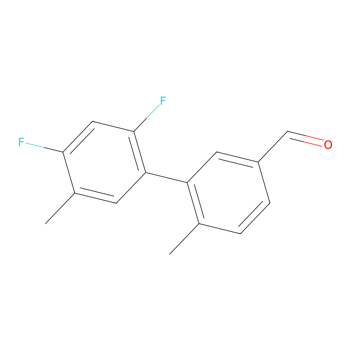 2',4'-Difluoro-5',6-dimethyl[1,1'-biphenyl]-3-carboxaldehyde molecular structure, CAS 1981475-92-6